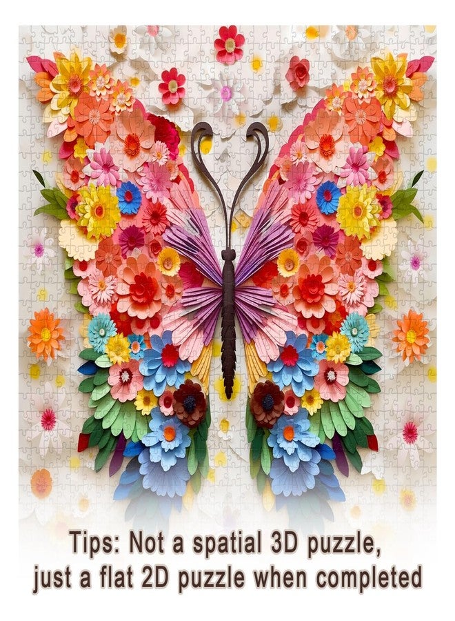 PPuzzling Butterfly Puzzles for Adults 1000 Pieces, Challenging Colorful Flower Butterflies Puzzles with Paper Art, Difficult Animal Plant Jigsaw Puzzles for Adults - Image 2